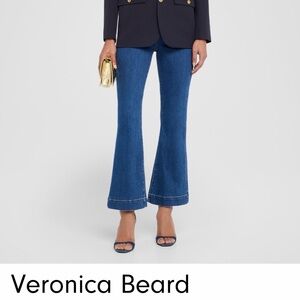 Veronica Beard Carson High-Rise Cropped Flare Jeans